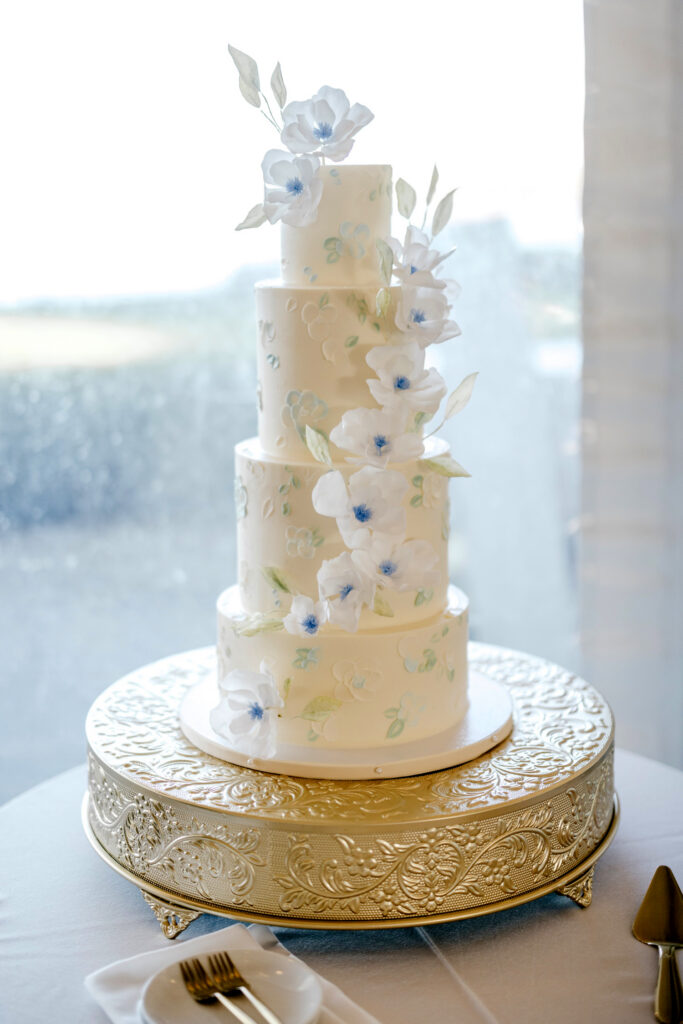 four tier spring wedding cake for whimsical garden wedding in Philadelphia, Pennsylvania