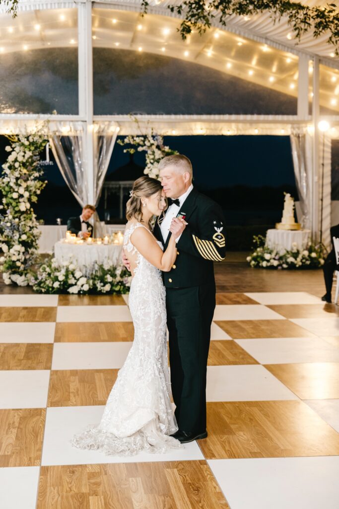 father daughter dance at spring wedding reception in Philadelphia, Pennsylvania by Emily Wren Photography