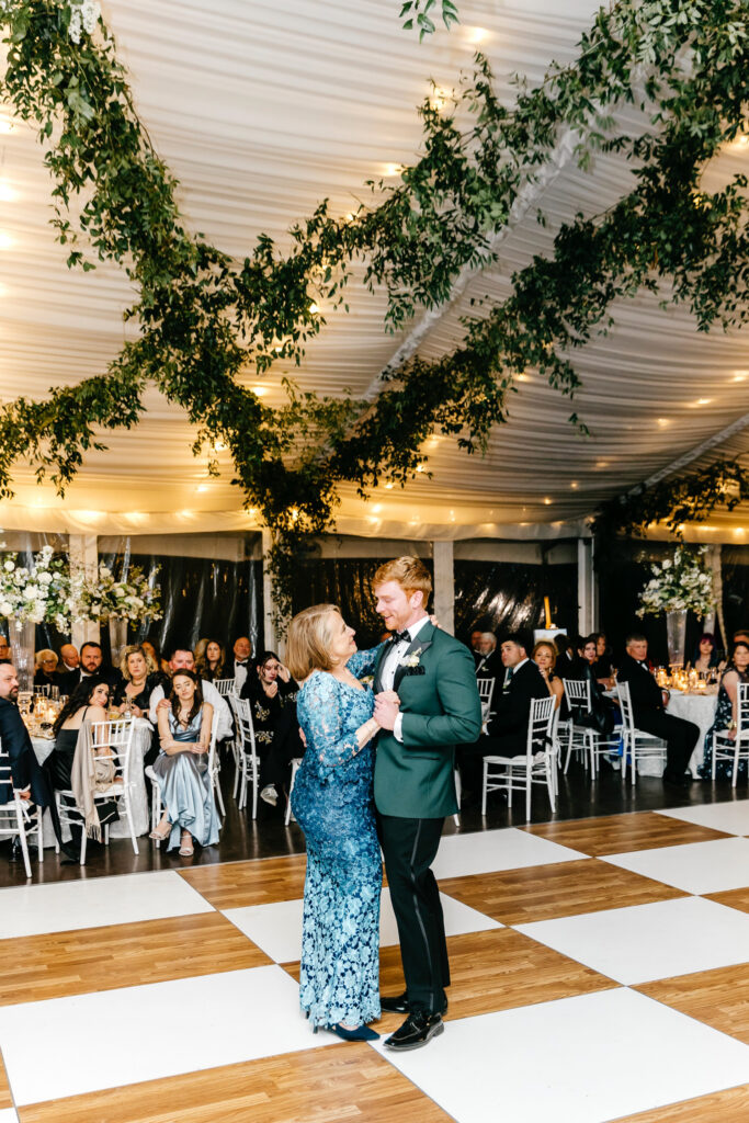 mother son dance at Glen Foerd wedding reception