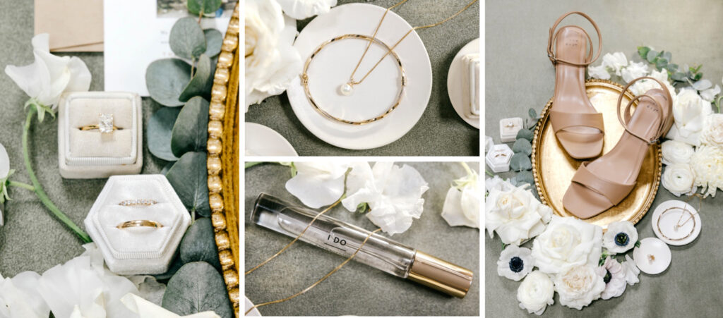 bride's getting ready details for elegant spring wedding day by Pennsylvania wedding photographer Emily Wren Photography