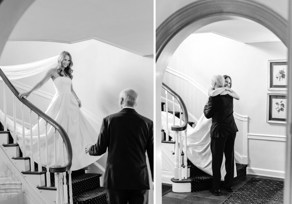 emotional first look with a bride's father by Emily Wren Photography
