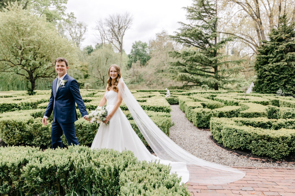 elegant bride and groom wedding portraits at Appleford Estate