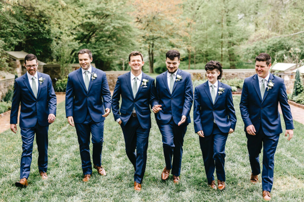 Philadelphia groom with his groomsmen on his spring wedding day by Emily Wren Photography