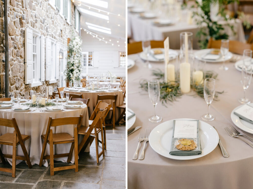 spring wedding reception details at Appleford Estate by Philadelphia wedding photographer Emily Wren Photography