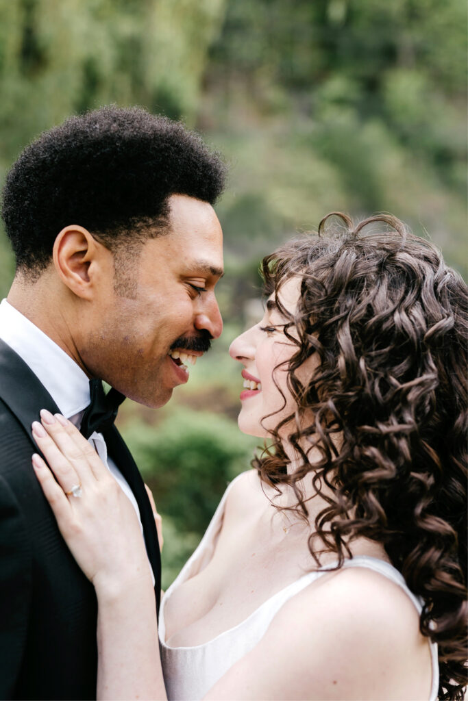 bride and groom's portrait session on their spring wedding day in New Hope, Pennsylvania