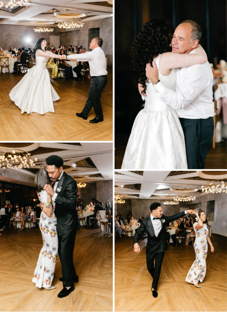 parent dances during a River House at Odette's wedding reception in New Hope, Pennsylvania