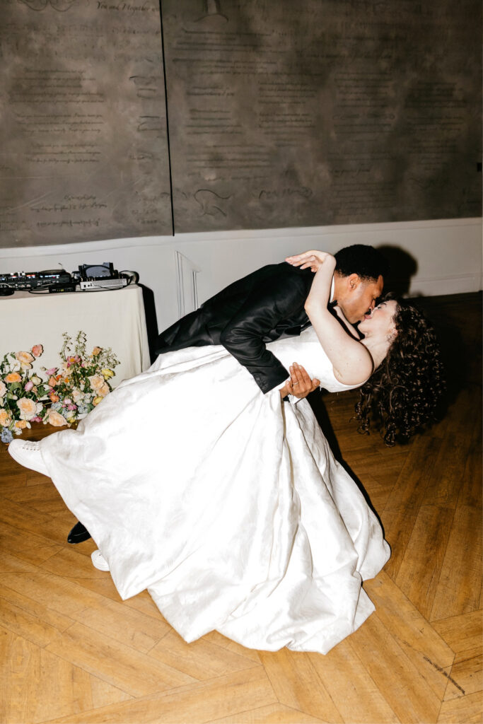 Pennsylvania bride and groom at their River House at Odette's spring wedding reception