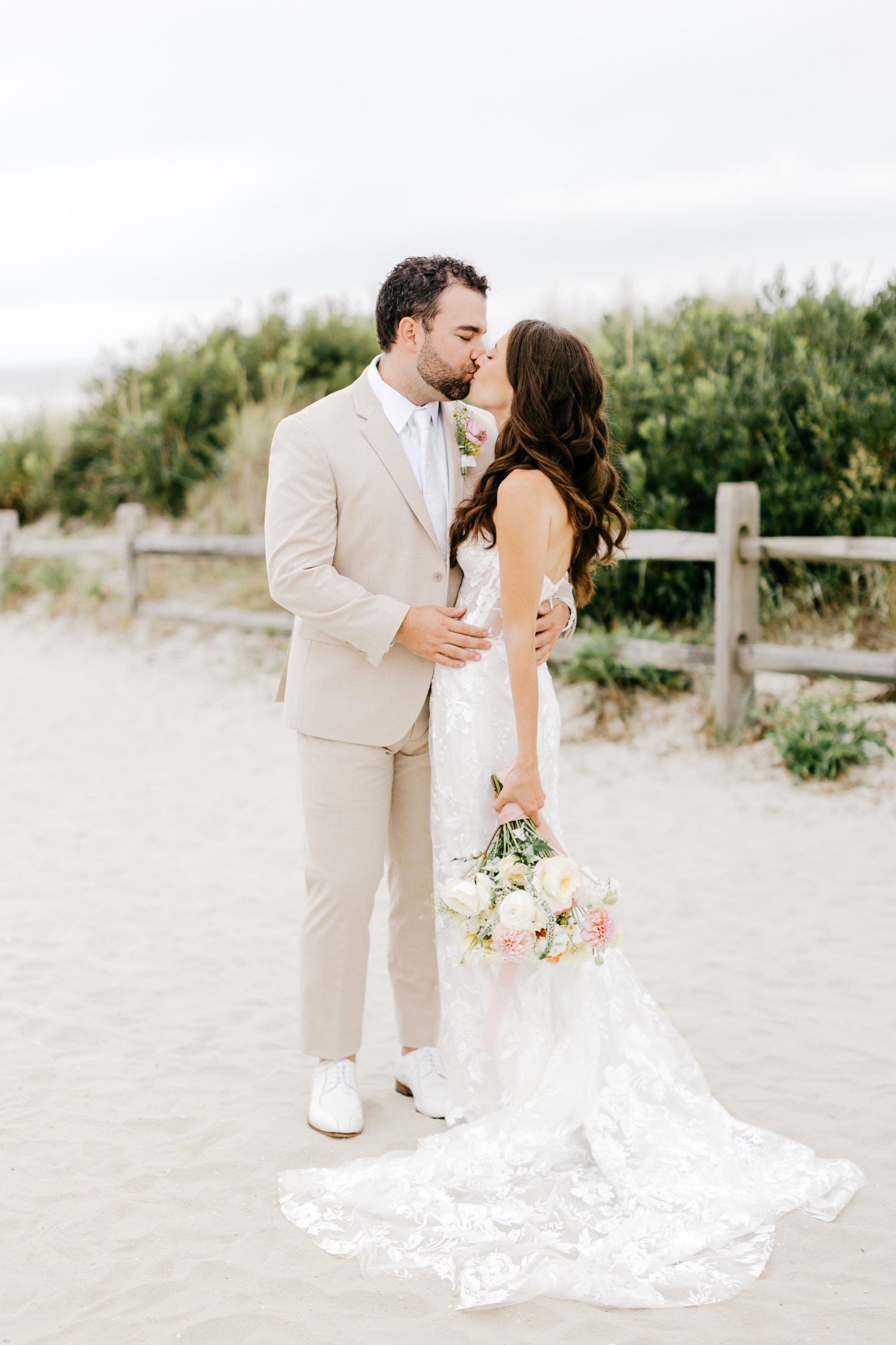 Jersey shore wedding portraits on the beach in Avalon
