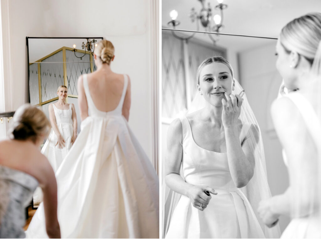 Center City Philadelphia bride getting ready for her spring Cescaphe wedding day