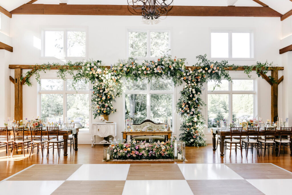 elegant and romantic wedding reception details at The Inn at Barley Sheaf by Pennsylvania wedding photographer Emily Wren Photography