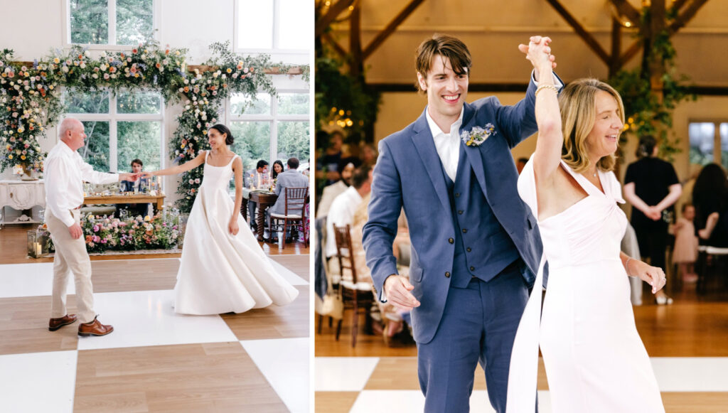 parent dances at luxurious Inn at Barley Sheaf wedding reception