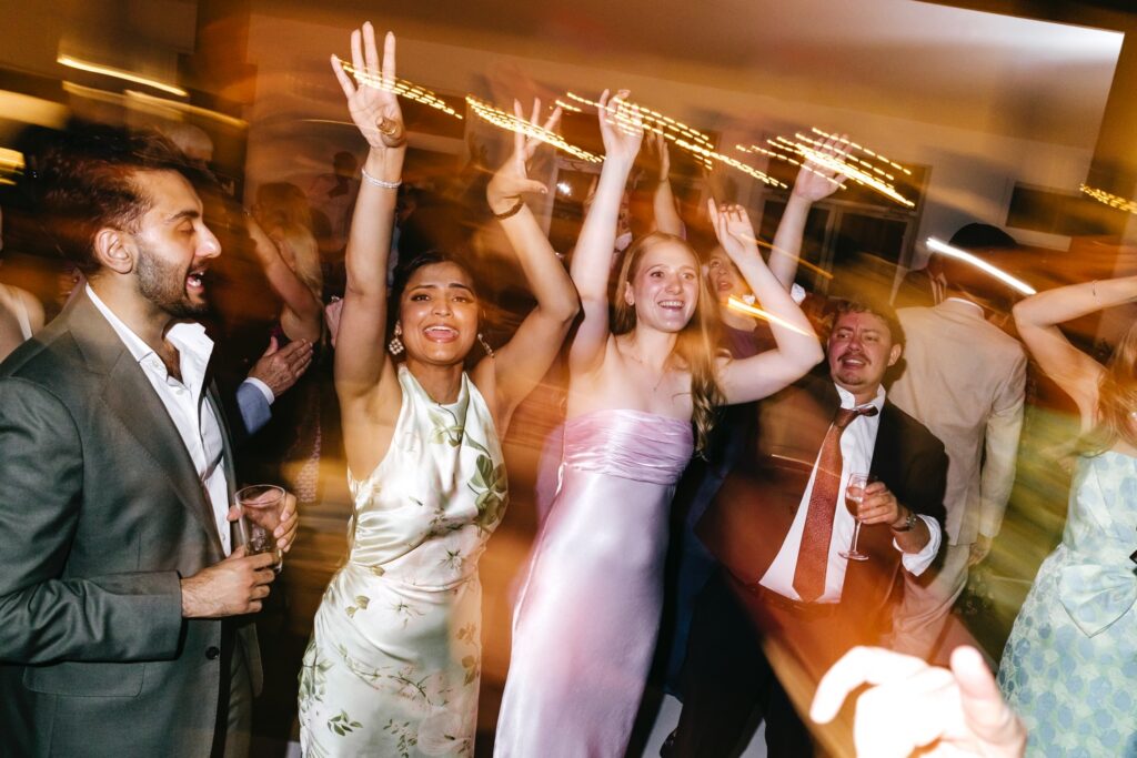 Philadelphia wedding guests dancing & having fun at an Inn at Barley Sheaf wedding reception